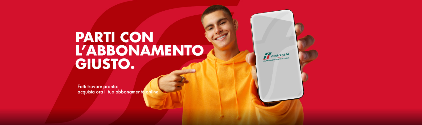 Sempre con te, sostenibile e conveniente | Acquista l'abbonamento Busitalia Campania