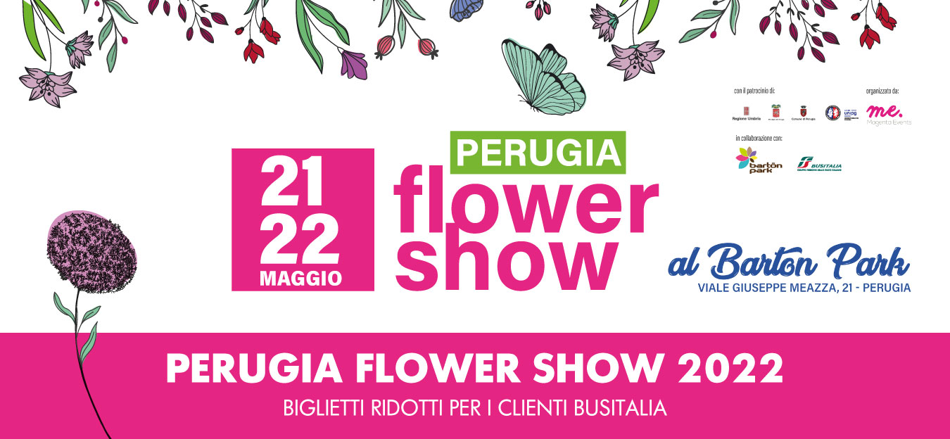Perugia Flower Show 2022: biglietti ridotti per i Clienti Busitalia